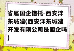 省属国企信托-西安沣东城建(西安沣东城建开发有限公司是国企吗)