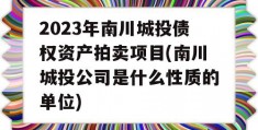 2023年南川城投债权资产拍卖项目(南川城投公司是什么性质的单位)