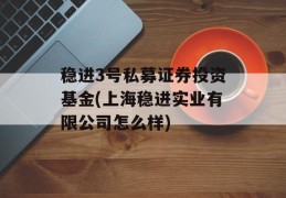 稳进3号私募证券投资基金(上海稳进实业有限公司怎么样)