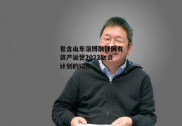 包含山东淄博融锋国有资产运营2022融资计划的词条