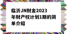 临沂JN财金2023年财产权计划1期的简单介绍