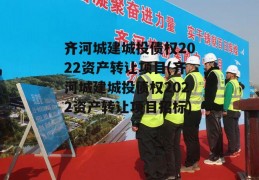 齐河城建城投债权2022资产转让项目(齐河城建城投债权2022资产转让项目招标)