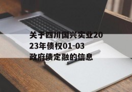 关于四川国兴实业2023年债权01-03政府债定融的信息