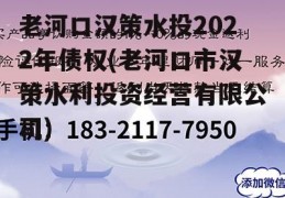 老河口汉策水投2022年债权(老河口市汉策水利投资经营有限公司)