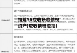 福建YA应收账款债权资产(应收债权包括)