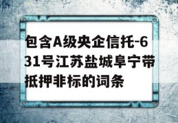 包含A级央企信托-631号江苏盐城阜宁带抵押非标的词条