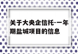 关于大央企信托-一年期盐城项目的信息