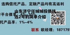 山东济宁任城城投债优选2号的简单介绍