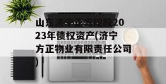 山东济宁正方控股2023年债权资产(济宁方正物业有限责任公司)