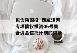 包含陕国投·西咸泾河专项债权投资06号集合资金信托计划的词条