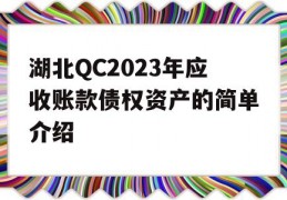 湖北QC2023年应收账款债权资产的简单介绍