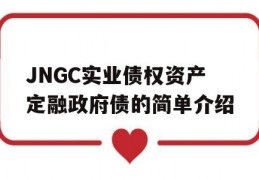 JNGC实业债权资产定融政府债的简单介绍