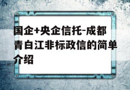 国企+央企信托-成都青白江非标政信的简单介绍