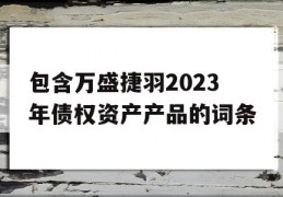 包含万盛捷羽2023年债权资产产品的词条