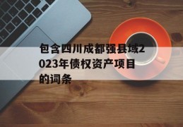 包含四川成都强县域2023年债权资产项目的词条