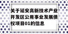 关于延安高新技术产业开发区公用事业发展债权项目01的信息