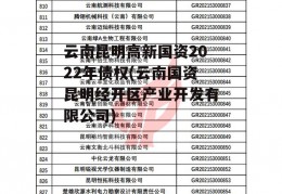 云南昆明高新国资2022年债权(云南国资昆明经开区产业开发有限公司)