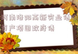 河南洛阳高新实业债权资产项目政府债