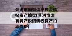 景洪市国有资产投资债权资产拍卖(景洪市国有资产投资债权资产拍卖价格)