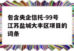 包含央企信托-99号江苏盐城大丰区项目的词条