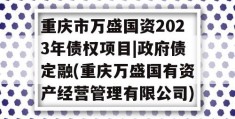 重庆市万盛国资2023年债权项目|政府债定融(重庆万盛国有资产经营管理有限公司)