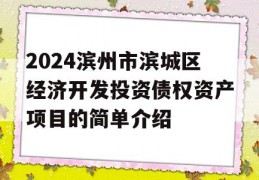 2024滨州市滨城区经济开发投资债权资产项目的简单介绍