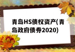 青岛HS债权资产(青岛政府债券2020)