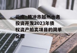 云南·腾冲市越州水务投资开发2023年债权资产拍卖项目的简单介绍