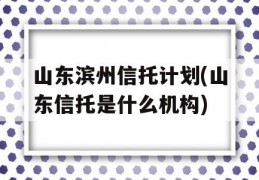 山东滨州信托计划(山东信托是什么机构)