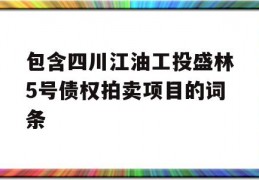 包含四川江油工投盛林5号债权拍卖项目的词条