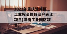 2023年重庆潼南区工业投资债权资产转让项目(潼南工业园区项目)