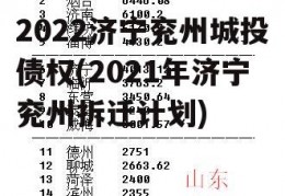 2022济宁兖州城投债权(2021年济宁兖州拆迁计划)