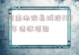 河南汤阴县城投2022年债权项目