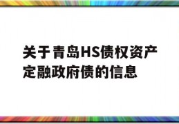 关于青岛HS债权资产定融政府债的信息