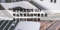 关于央企信托-223号山东青岛胶州集合资金信托计划的信息