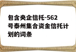 包含央企信托-562号泰州集合资金信托计划的词条