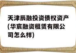 天津辰融投资债权资产(华宸融资租赁有限公司怎么样)