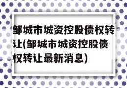 邹城市城资控股债权转让(邹城市城资控股债权转让最新消息)