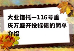 大业信托—116号重庆万盛开投标债的简单介绍