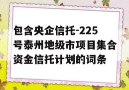 包含央企信托-225号泰州地级市项目集合资金信托计划的词条