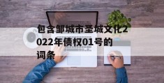 包含邹城市圣城文化2022年债权01号的词条