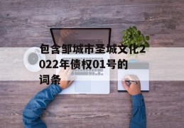 包含邹城市圣城文化2022年债权01号的词条