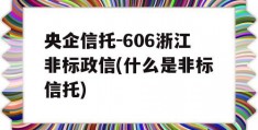 央企信托-606浙江非标政信(什么是非标信托)