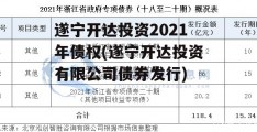 遂宁开达投资2021年债权(遂宁开达投资有限公司债券发行)