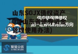 山东SGJX债权资产01(山东省债券资金管理使用办法)