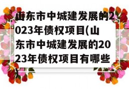 山东市中城建发展的2023年债权项目(山东市中城建发展的2023年债权项目有哪些)