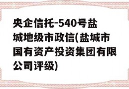 央企信托-540号盐城地级市政信(盐城市国有资产投资集团有限公司评级)