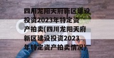 四川龙阳天府新区建设投资2023年特定资产拍卖(四川龙阳天府新区建设投资2023年特定资产拍卖情况)