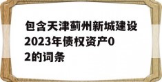 包含天津蓟州新城建设2023年债权资产02的词条