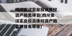 四川安汉实业投资债权资产拍卖项目(四川安汉实业投资债权资产拍卖项目有哪些)